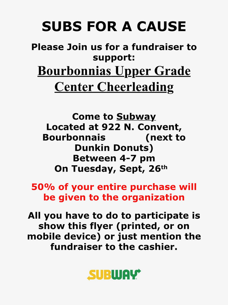 BUGC Cheerleading Fundraiser