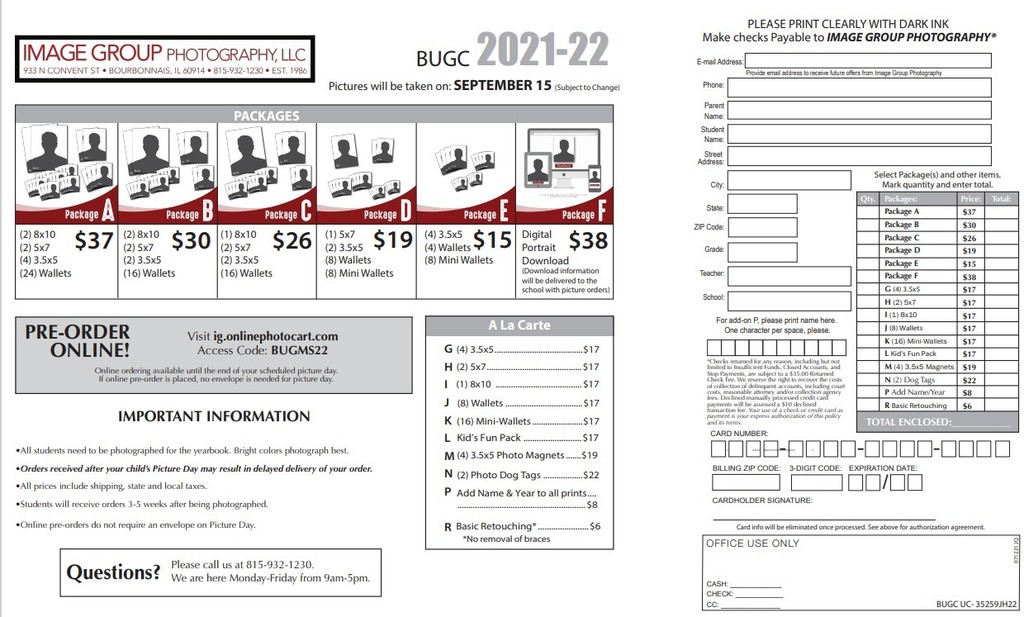 BUGC Picture Packets 